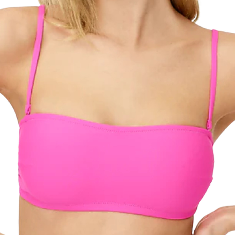 J.Crew Bandeau Bikini Top Pink Removable Straps XX Large NEW